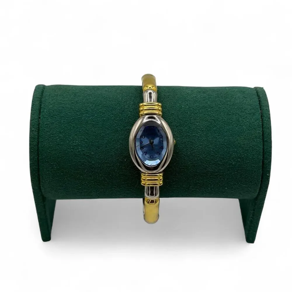 Rare vintage silver and gold Geneva peekaboo bracelet watch